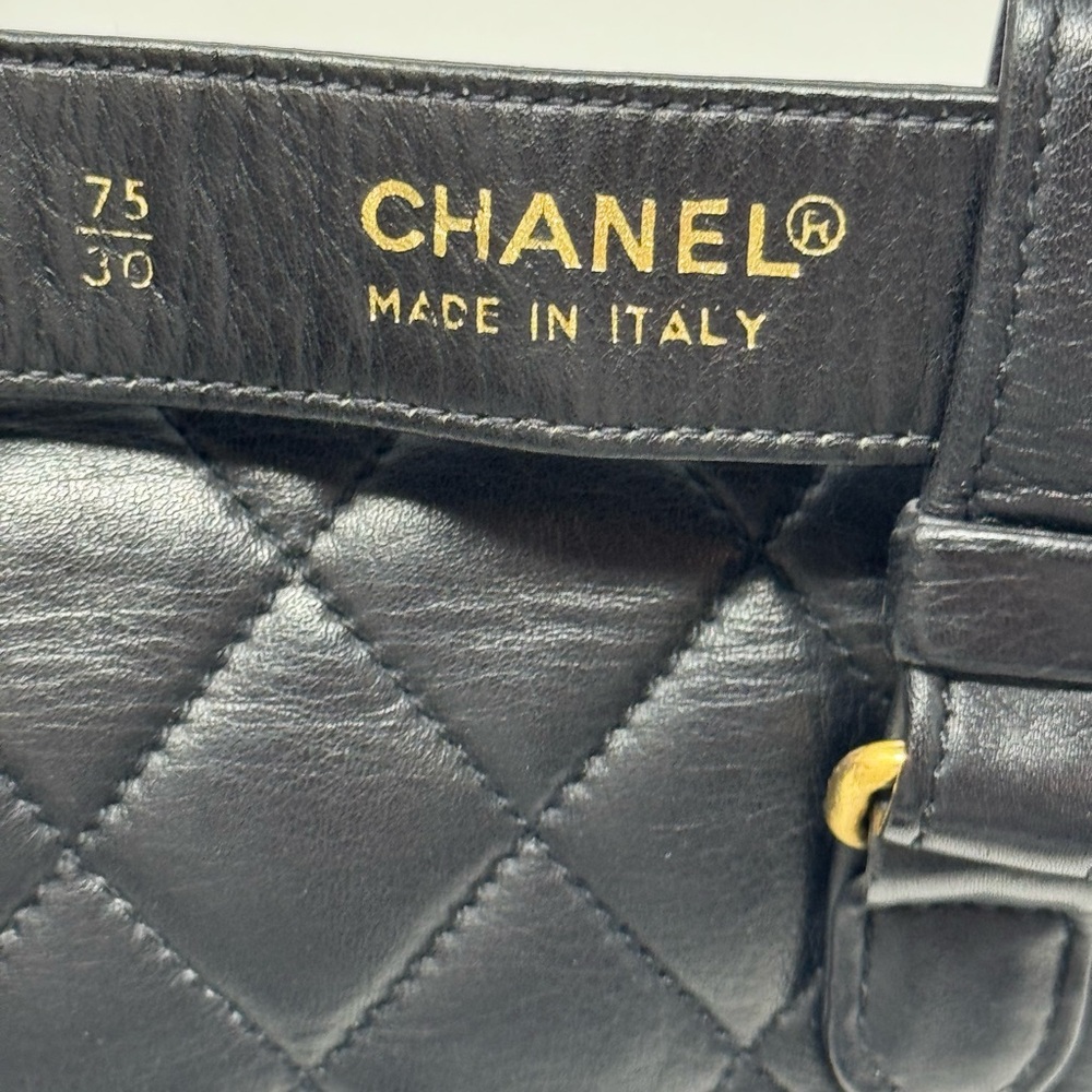 💎💯Authentic CHANEL Vintage Belt Bag Mini Black Lambskin Leather 24k GP - Picture 6 of 7